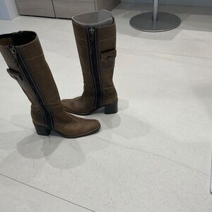 Miu miu leather brown knee boots